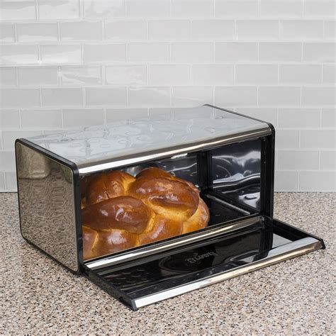 cook n home stainless steel bread box|stainless steel bread bins uk.